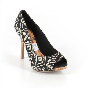 Black and white heels